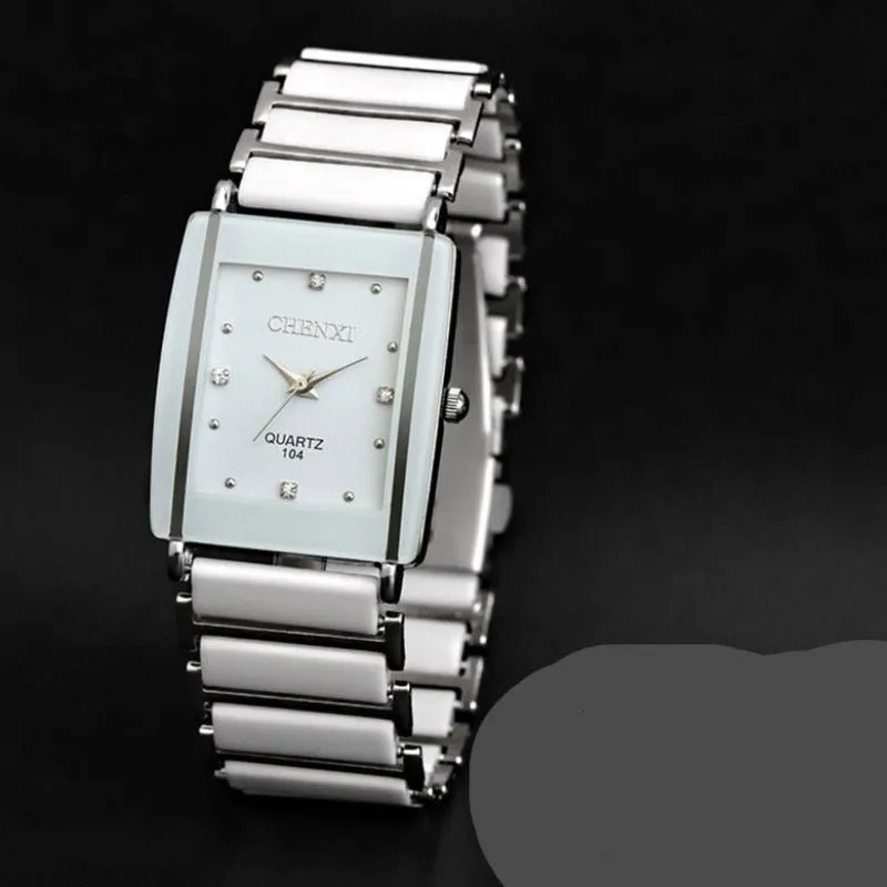 Luxury Gemstone White Silver Watch Women Bracelet Casual Jewelry