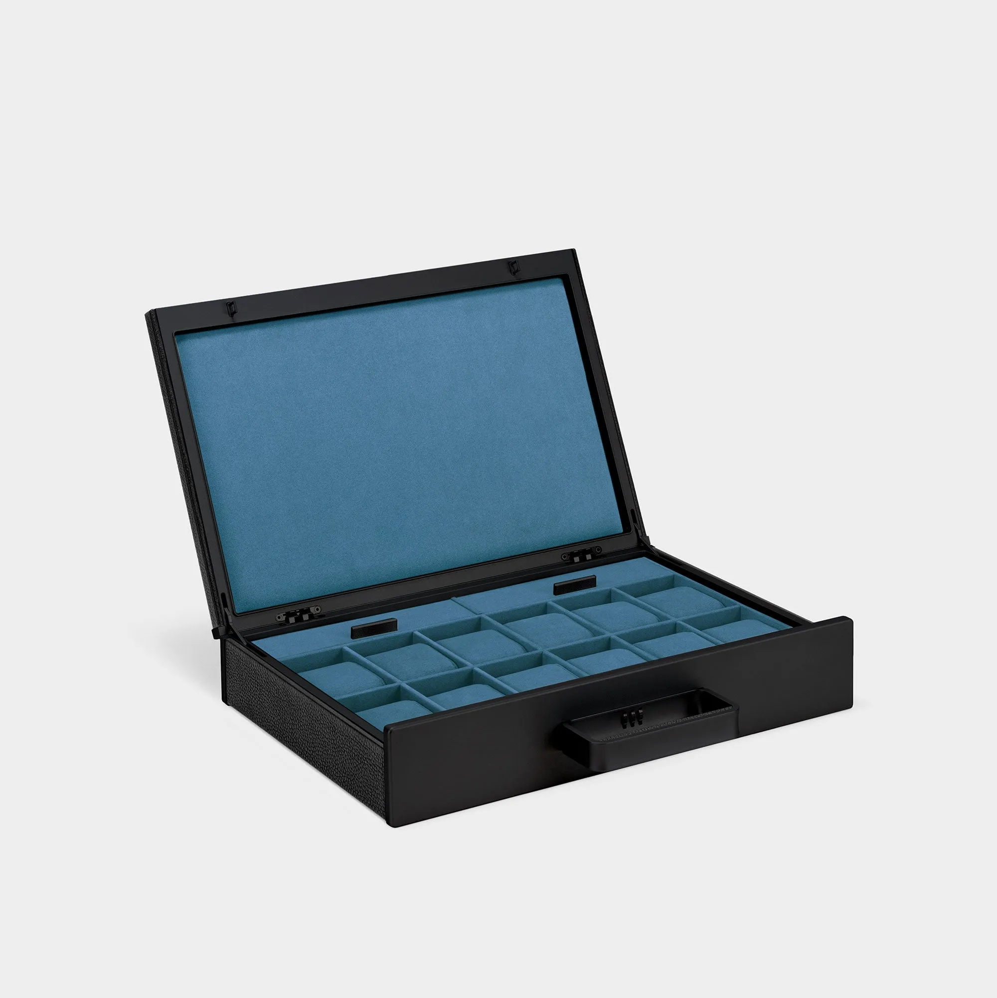 MACKENZIE 12 WATCH BRIEFCASE - BLACK / BLACK