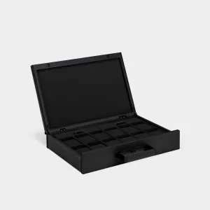 MACKENZIE 12 WATCH BRIEFCASE - BLACK / BLACK
