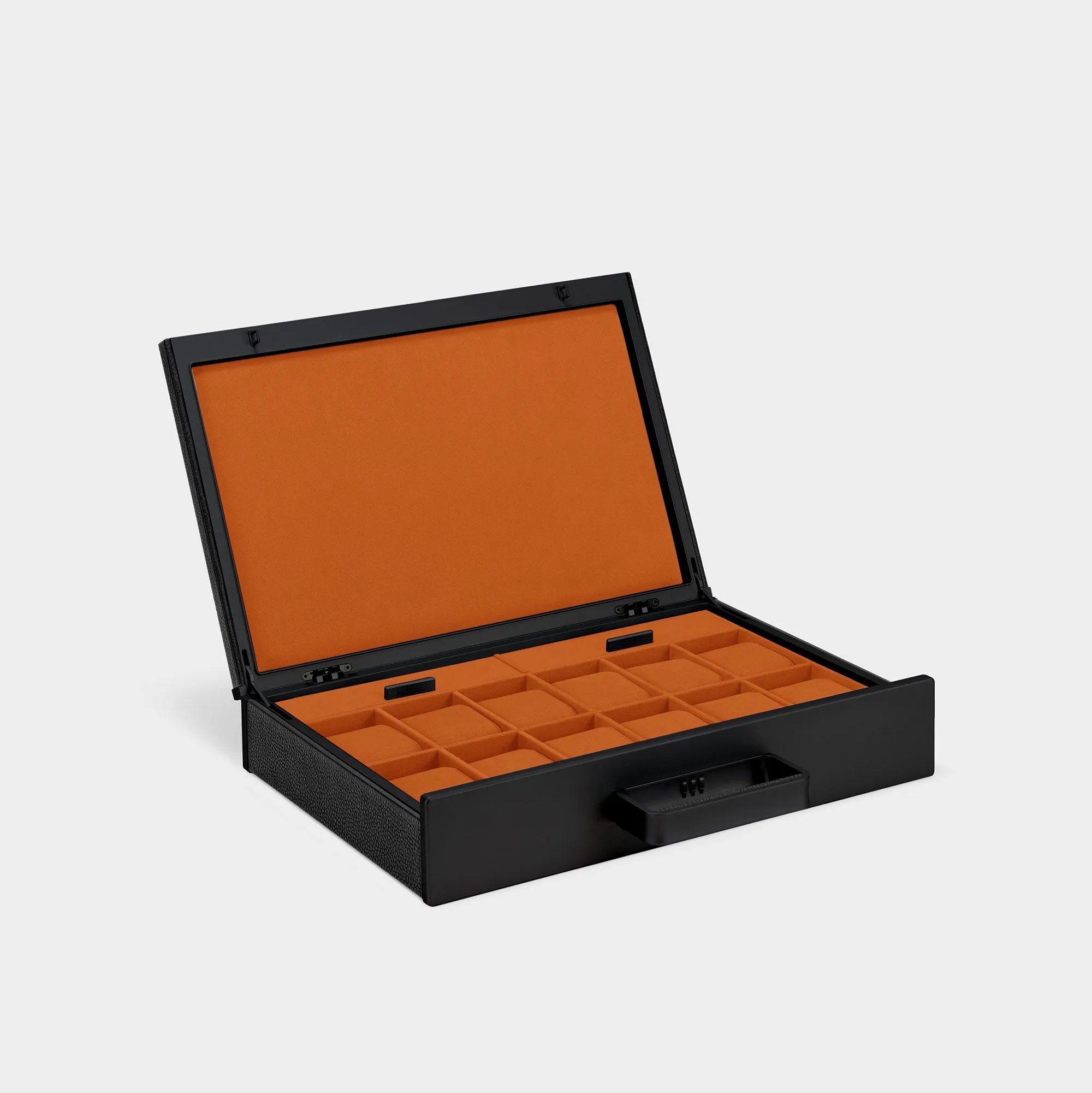 MACKENZIE 12 WATCH BRIEFCASE - BLACK / BLACK