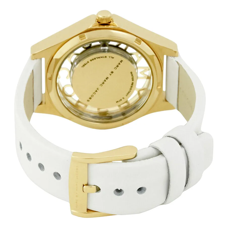 Marc by Marc Jacobs Henry White Dial White Leather Ladies Watch MBM1339