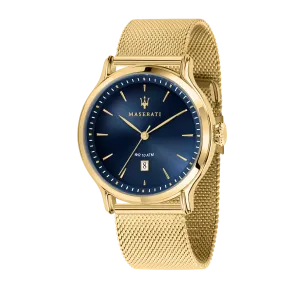 Maserati Epoca 42mm Blue Dial Gold Mesh Watch