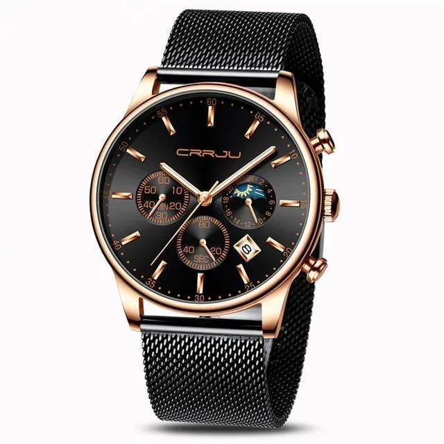 Men's Casual Watch Luxury Mesh Belt Quartz Waterproof