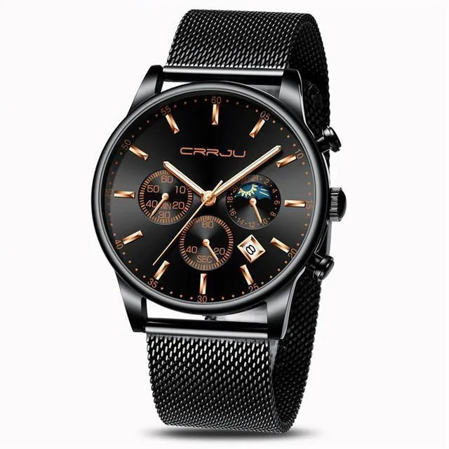 Men's Casual Watch Luxury Mesh Belt Quartz Waterproof