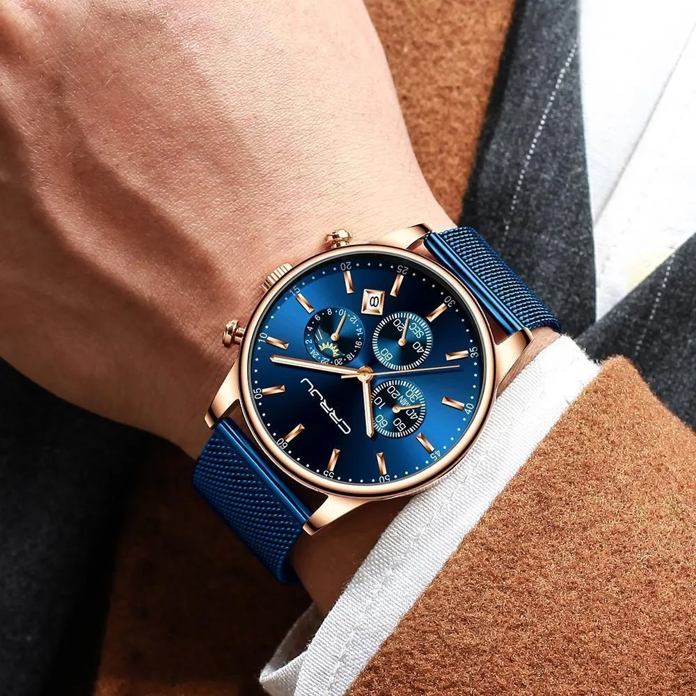 Men's Casual Watch Luxury Mesh Belt Quartz Waterproof