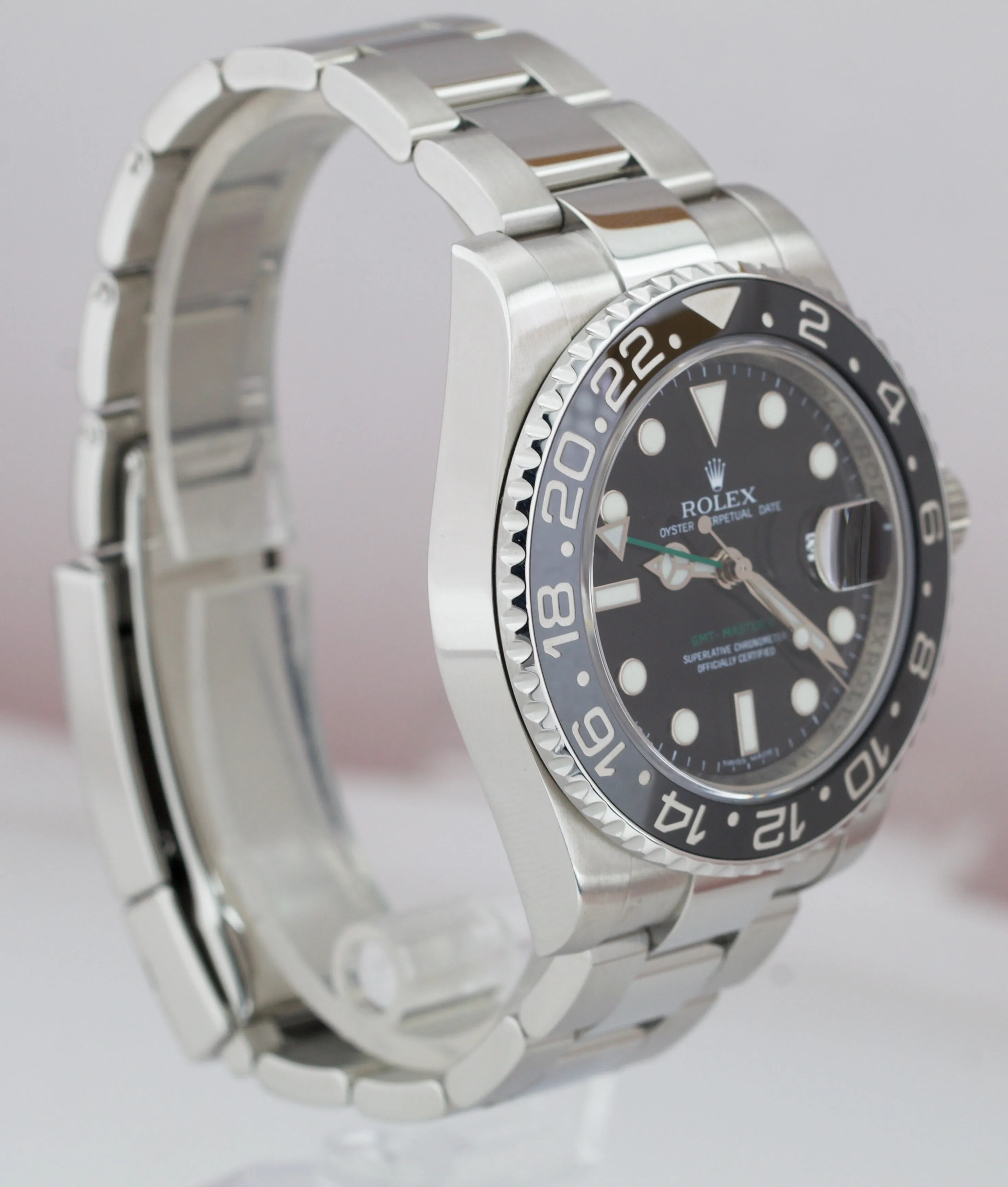 Men's Rolex GMT-Master II Black 40mm Ceramic Stainless Steel Watch 116710 LN