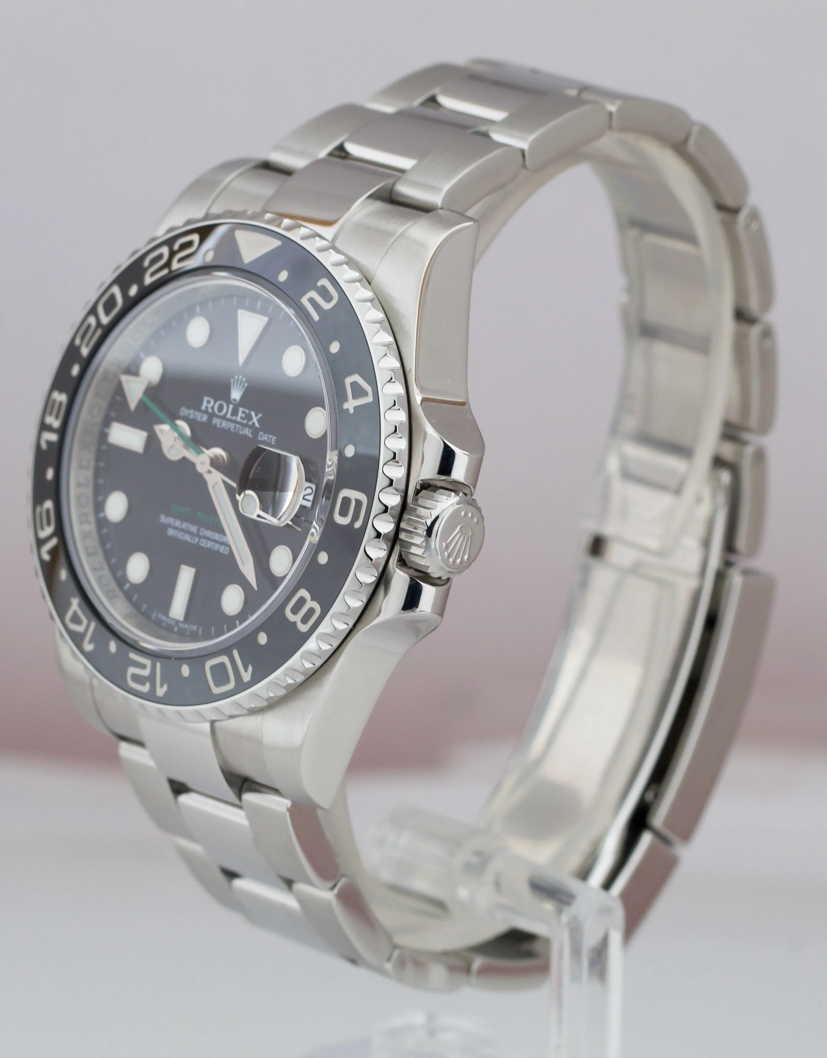 Men's Rolex GMT-Master II Black 40mm Ceramic Stainless Steel Watch 116710 LN