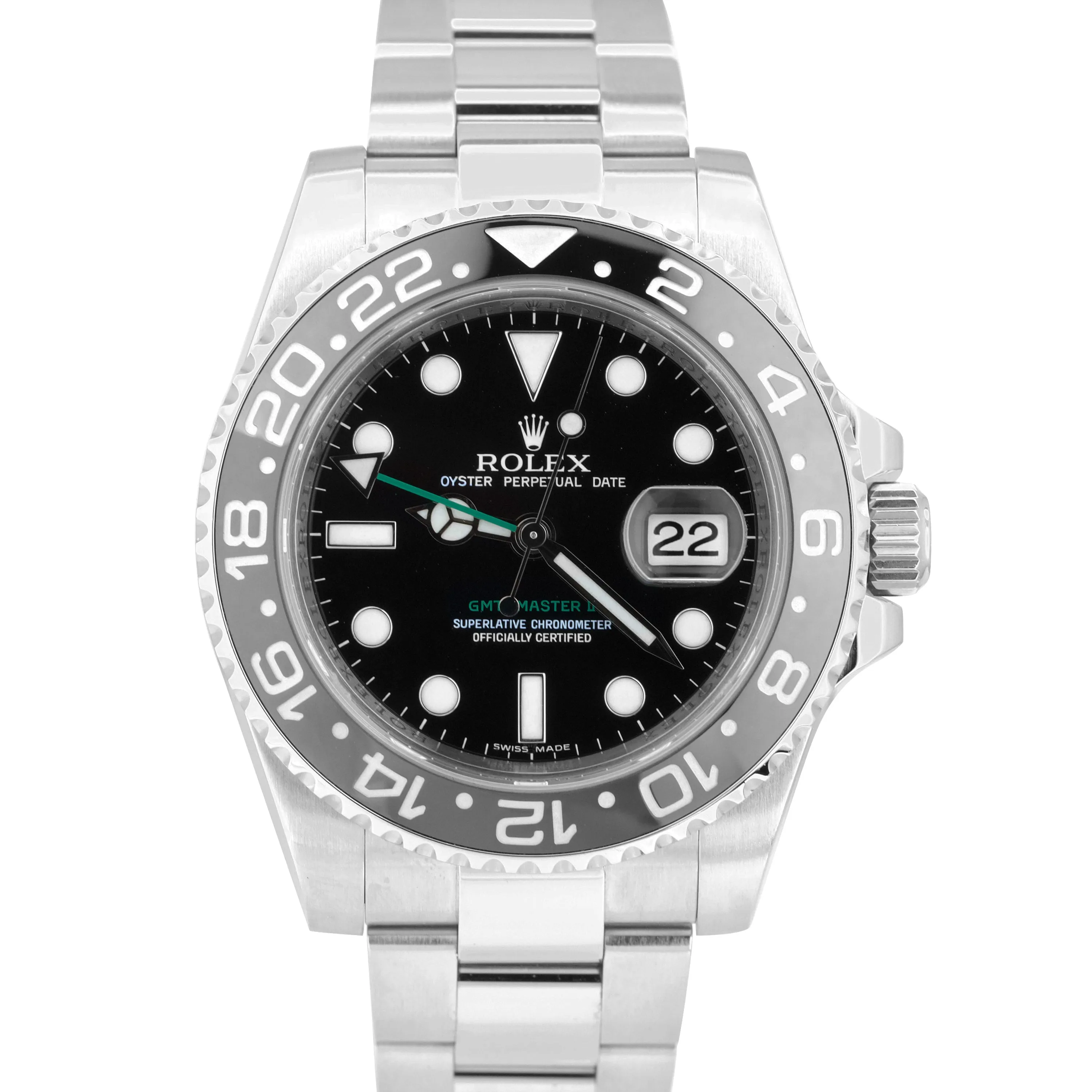 Men's Rolex GMT-Master II Black 40mm Ceramic Stainless Steel Watch 116710 LN