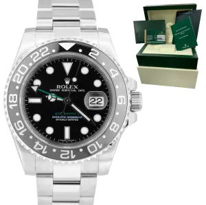 Men's Rolex GMT-Master II Black 40mm Ceramic Stainless Steel Watch 116710 LN