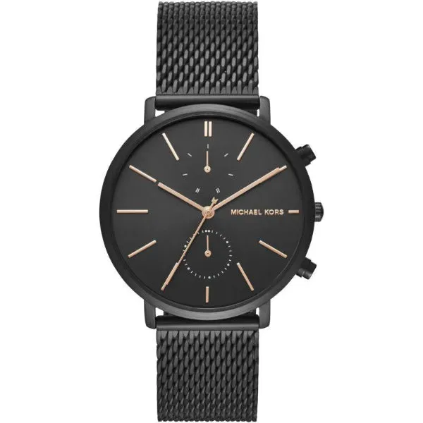 Michael Kors Jaryan Black Mesh Bracelet Black Dial Chronograph Quartz Watch for Ladies - MK8504