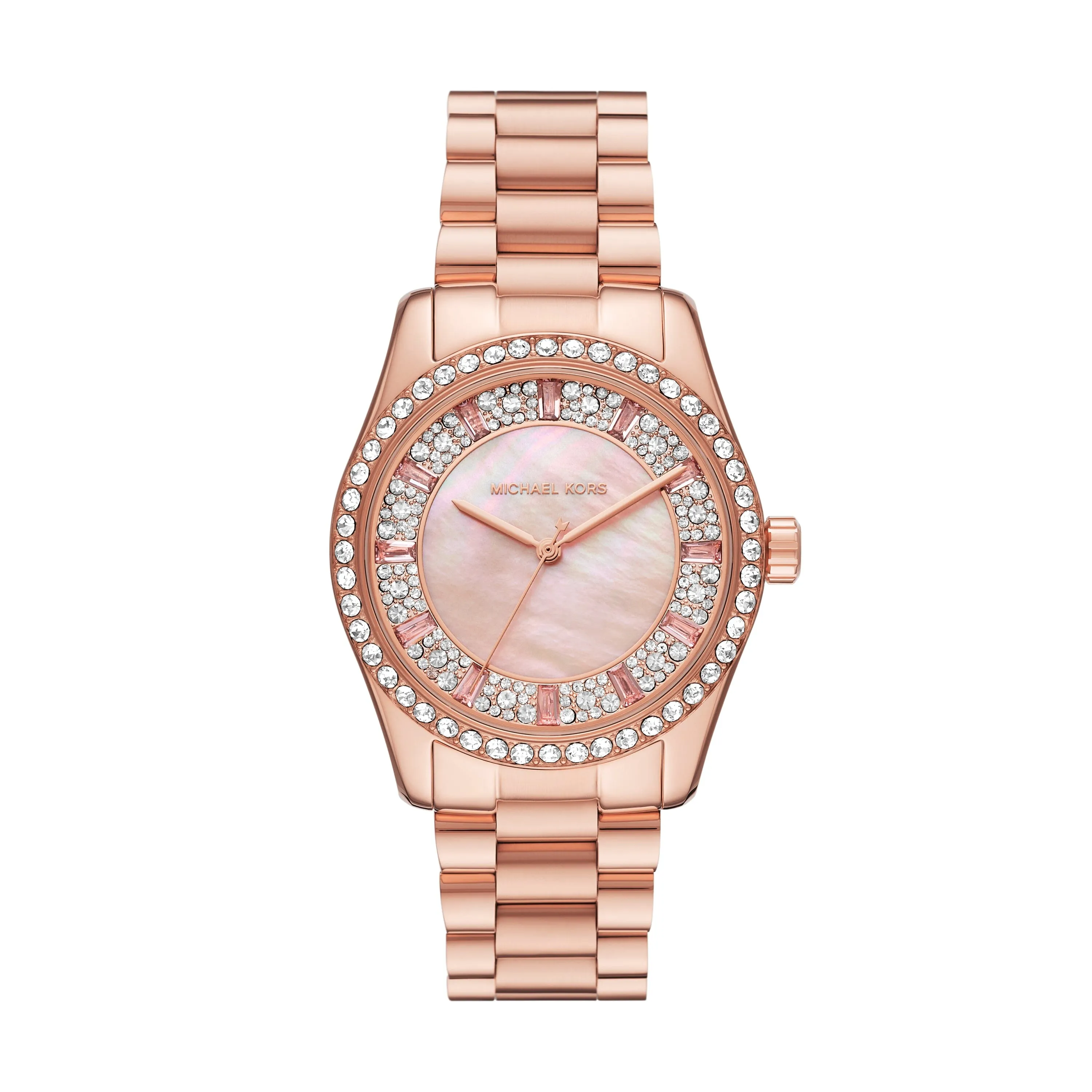 Michael Kors Lexington Three Hand Rose Gold Tone Stainless Steel Watch MK7444
