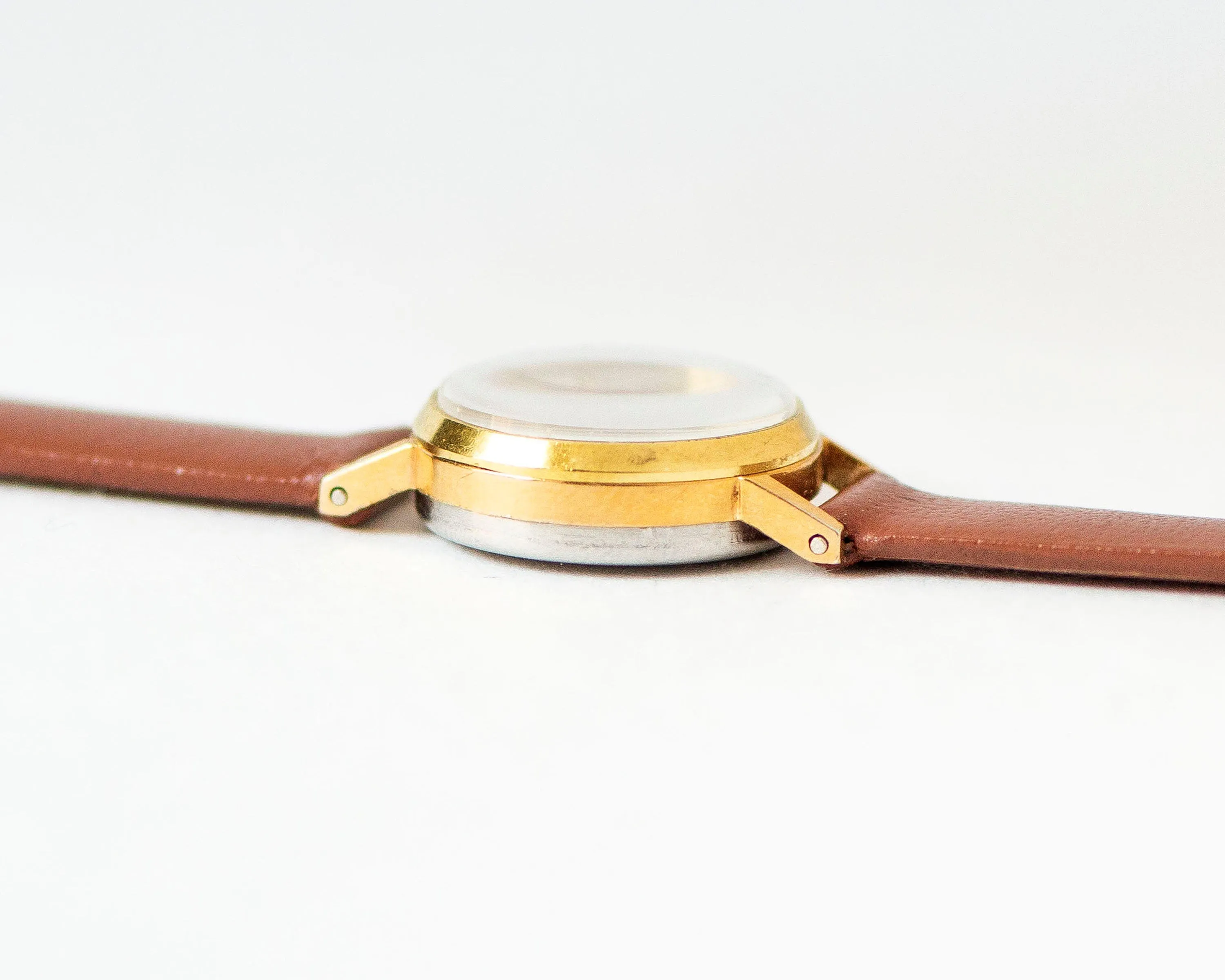 Micro watch for women sunburst dial  Seagull, gold plated women watch limited edition, delicate lady watch gift, new premium leather strap