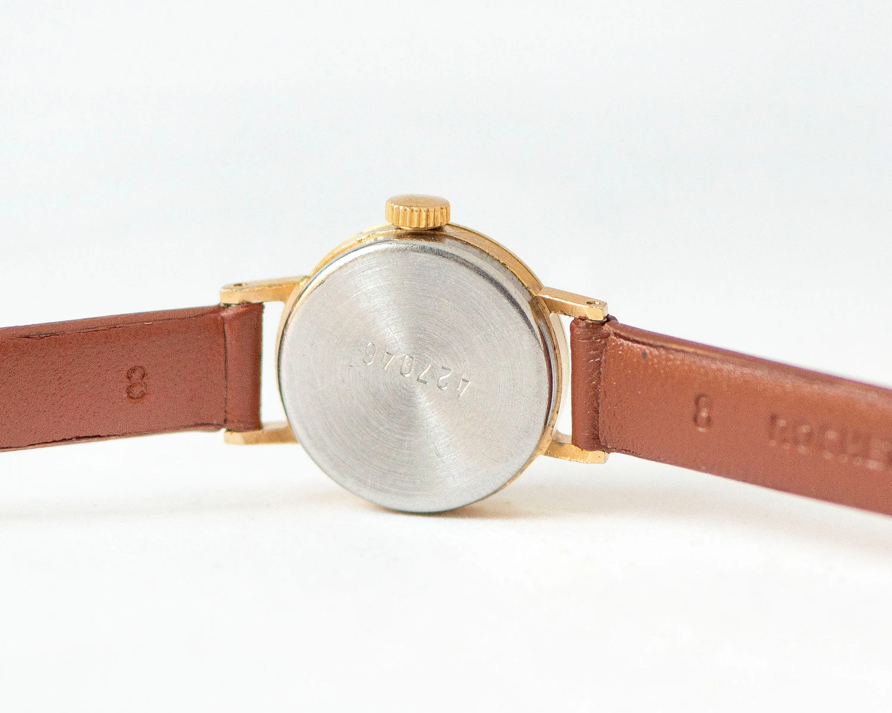 Micro watch for women sunburst dial  Seagull, gold plated women watch limited edition, delicate lady watch gift, new premium leather strap