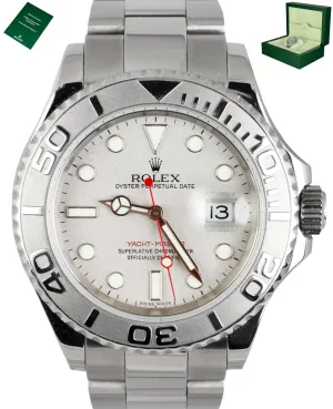 MINT 2007 Rolex Yacht-Master 16622 Z Stainless Platinum 40mm Swiss Date Watch