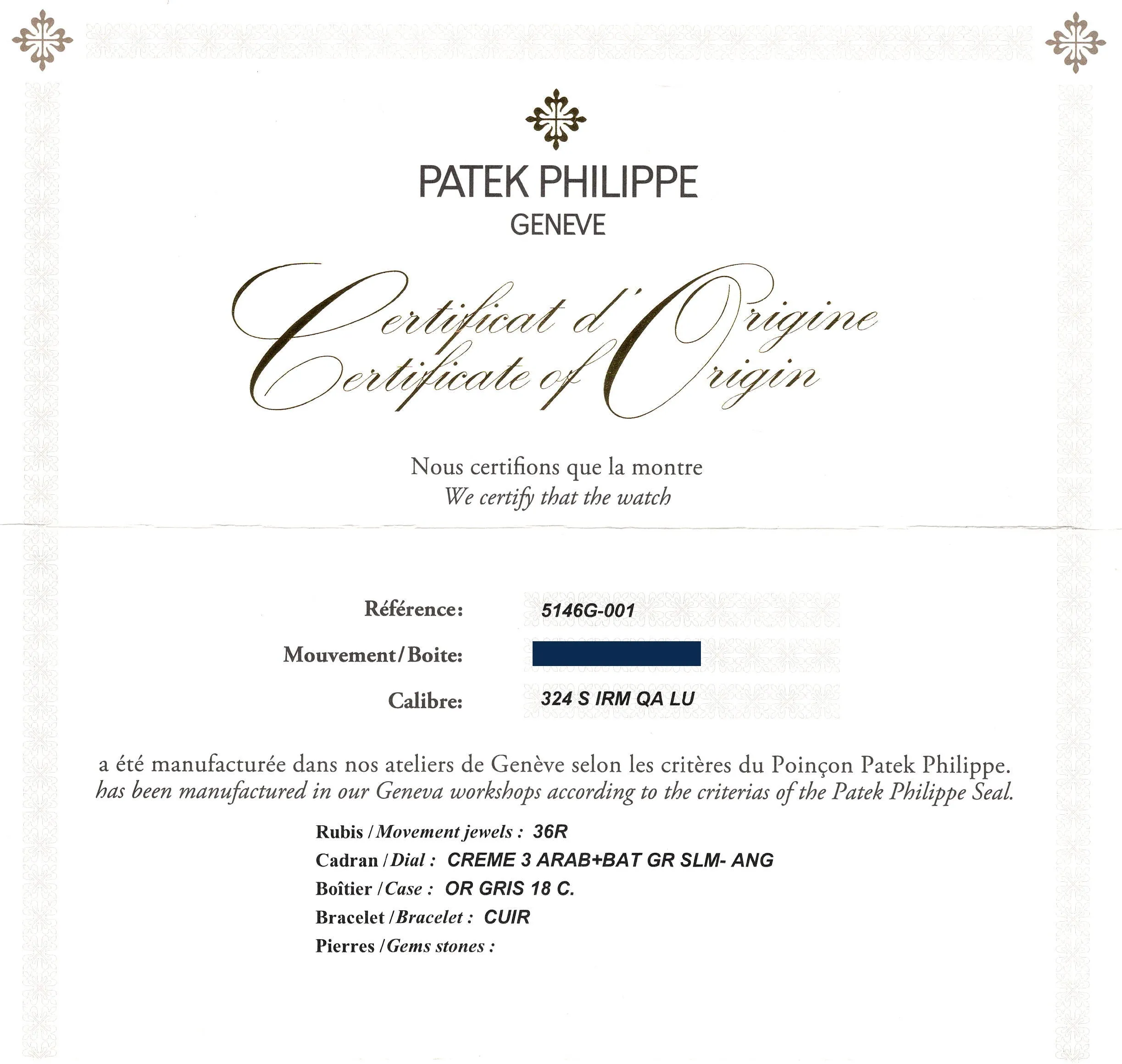 MINT 2018 PAPERS Patek Philippe 5146G White Gold Annual Calendar 39mm Moon Watch