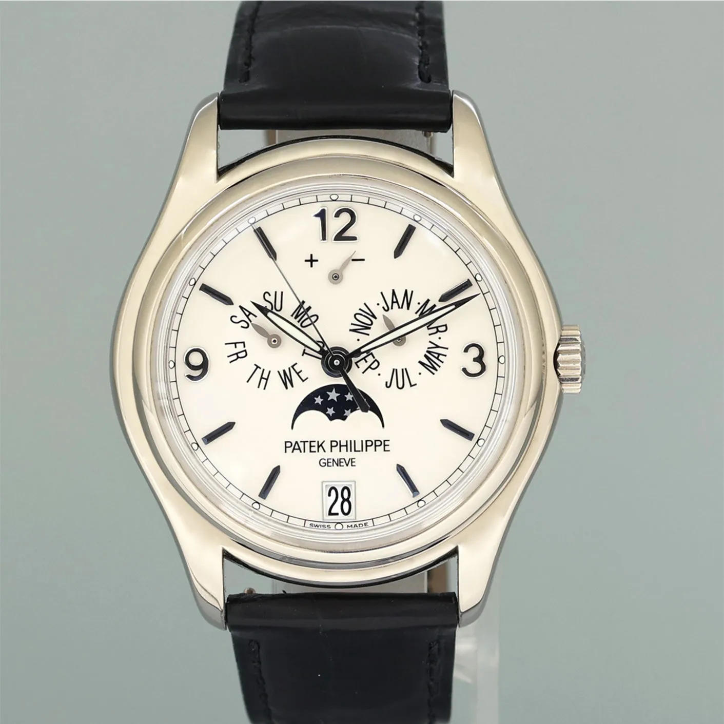 MINT 2018 PAPERS Patek Philippe 5146G White Gold Annual Calendar 39mm Moon Watch