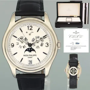 MINT 2018 PAPERS Patek Philippe 5146G White Gold Annual Calendar 39mm Moon Watch