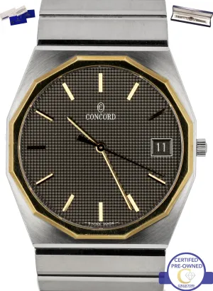 MINT Concord Mariner Stainless Steel 18K Gold 31mm 15-78-117 Quartz Date Watch