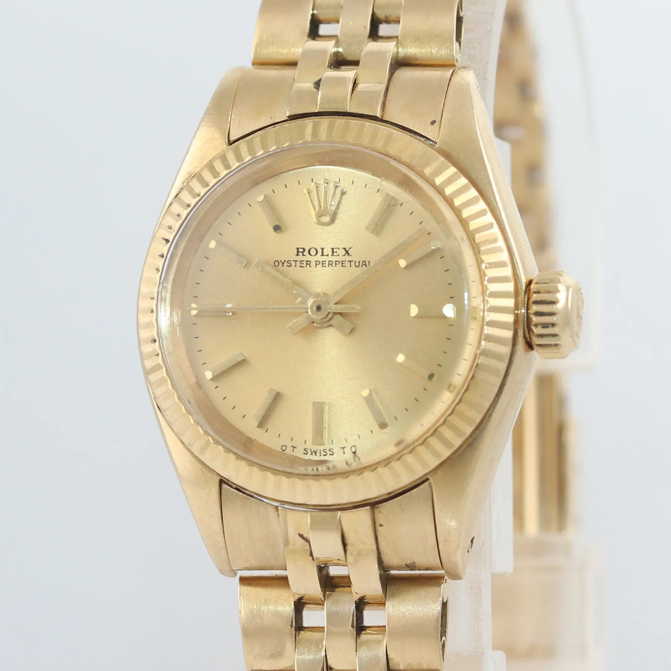 MINT Ladies Rolex 24mm 6719  solid 14k Yellow Gold Jubilee Champagne 6917 Watch