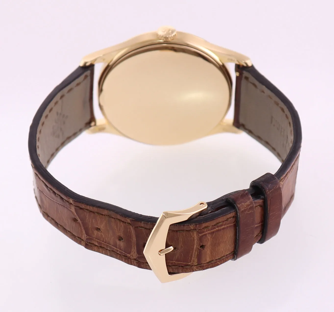 MINT Patek Philippe 5196J 37mm Yellow Gold Calatrava Brown Leather Watch Box