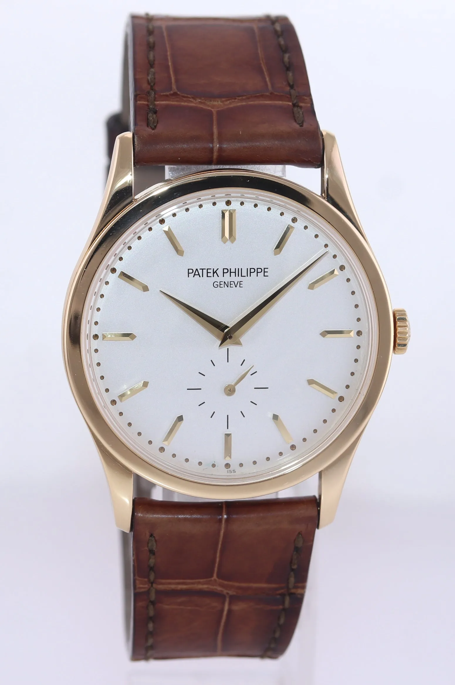 MINT Patek Philippe 5196J 37mm Yellow Gold Calatrava Brown Leather Watch Box