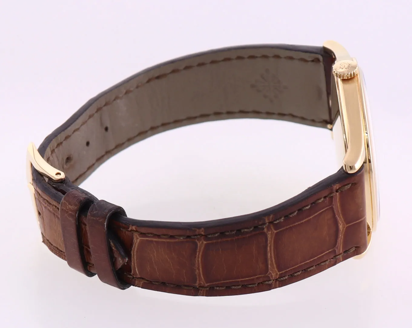 MINT Patek Philippe 5196J 37mm Yellow Gold Calatrava Brown Leather Watch Box