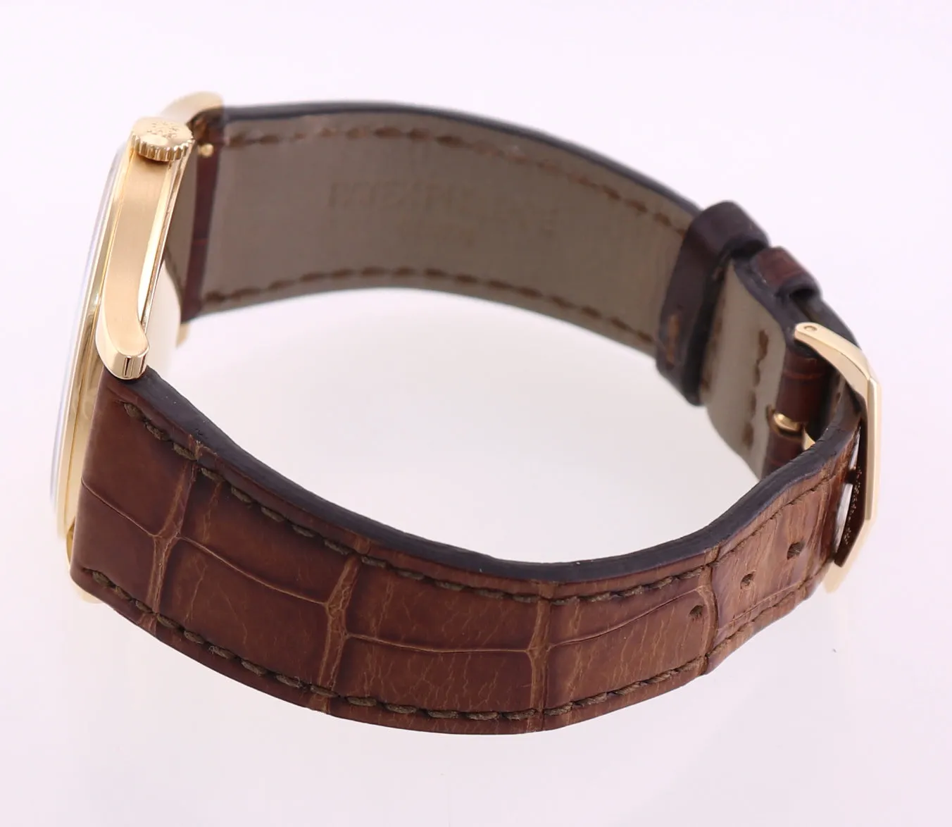 MINT Patek Philippe 5196J 37mm Yellow Gold Calatrava Brown Leather Watch Box