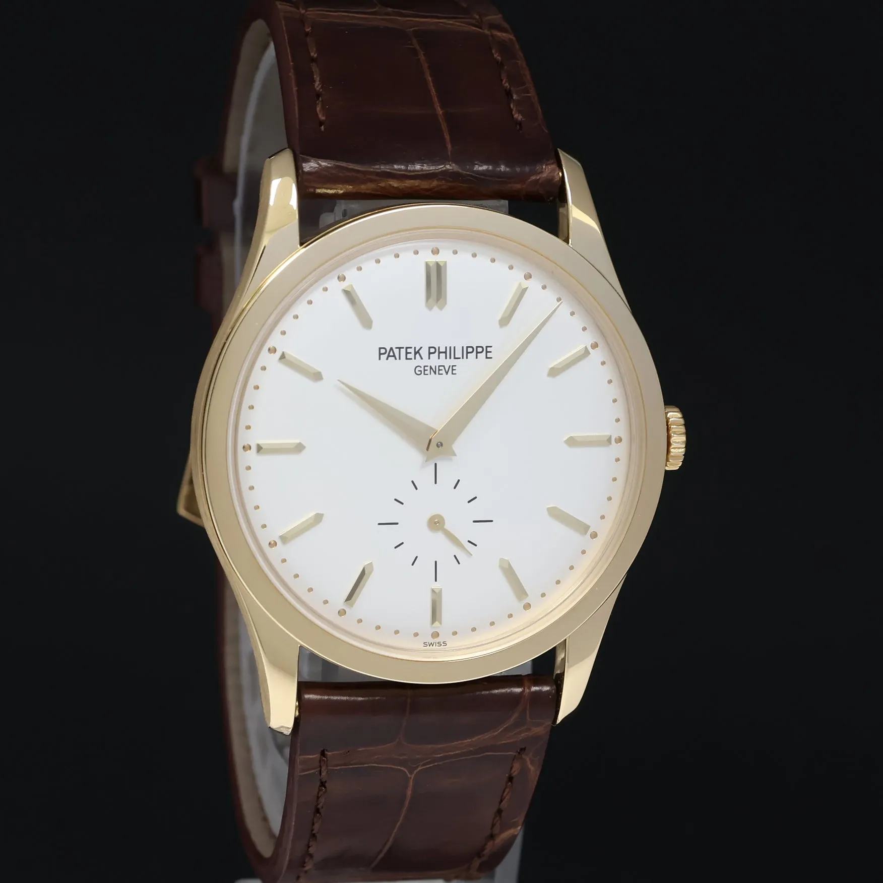 MINT Patek Philippe Calatrava 5196J Yellow Gold 37mm Brown Leather Watch Box