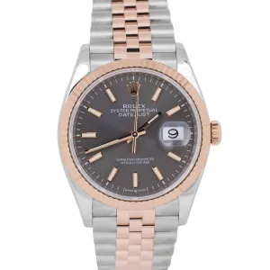 MINT Rolex DateJust 36 RHODIUM 18k Rose Gold Steel JUBILEE 36mm 126231 Watch