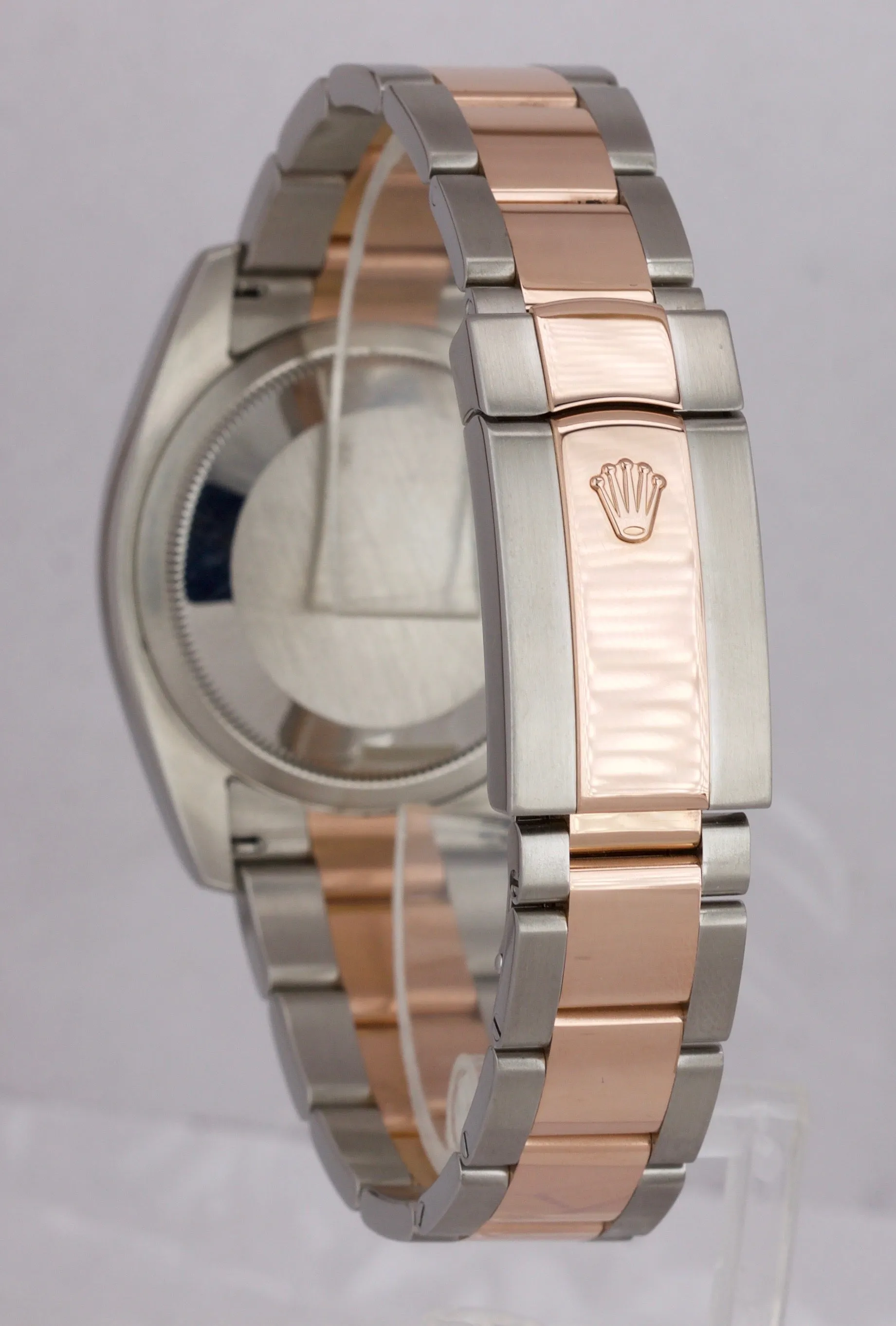 MINT Rolex DateJust Black Concentric 36mm Stainless 18K Rose Gold Watch 116201