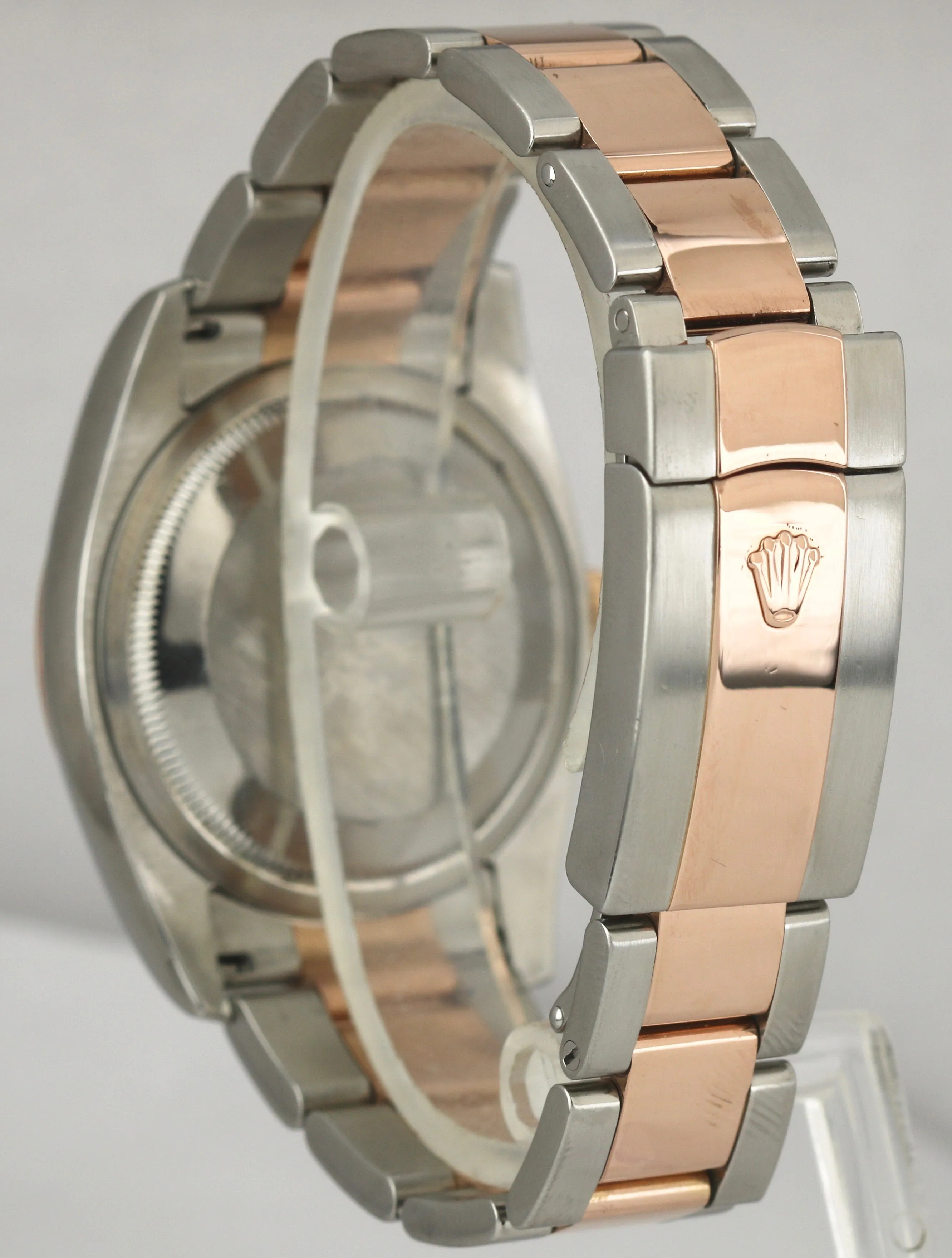 MINT Rolex DateJust Black Concentric 36mm Stainless 18K Rose Gold Watch 116201