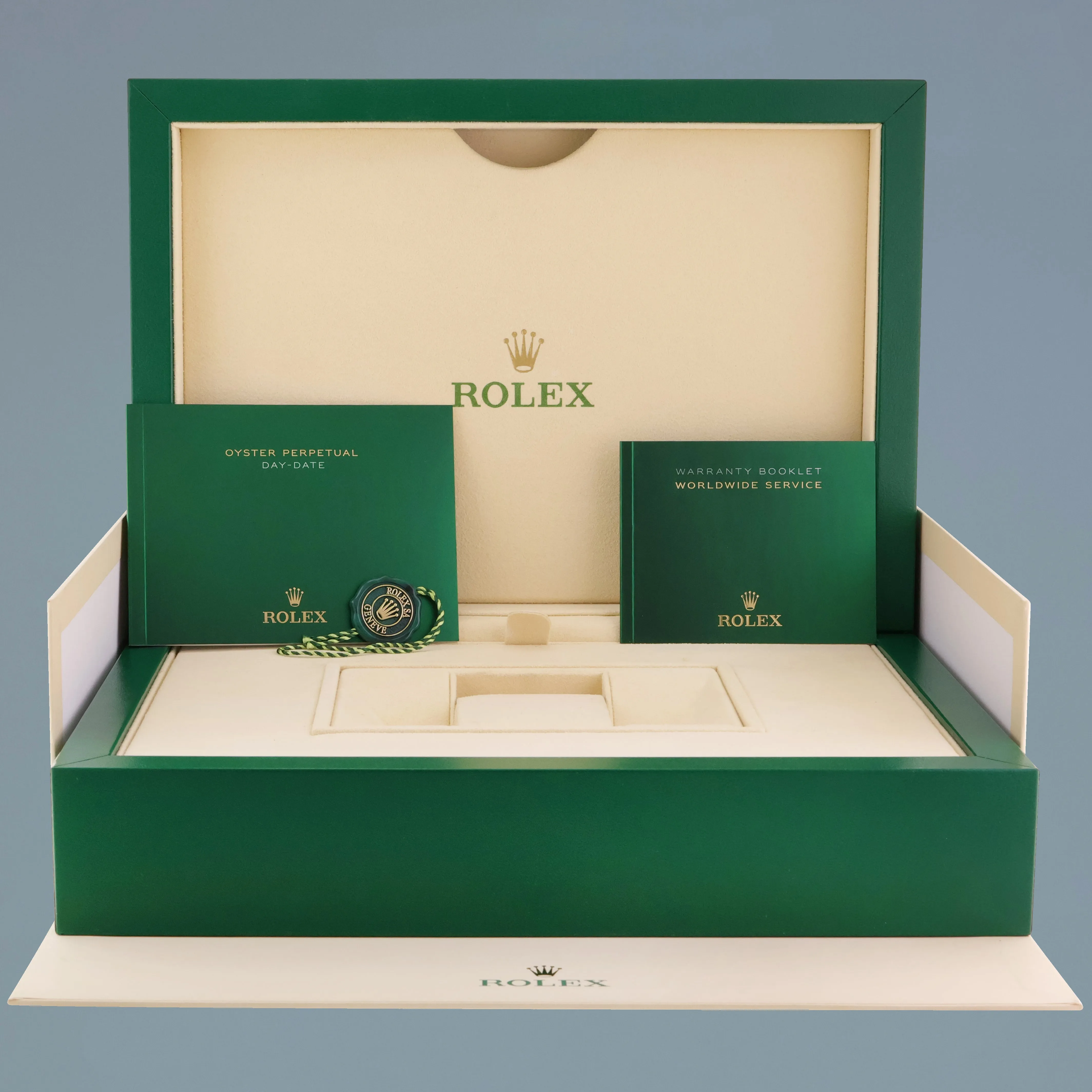 MINT Rolex Day Date II President Rose Gold Ivory Roman 41mm 218238 Watch Box