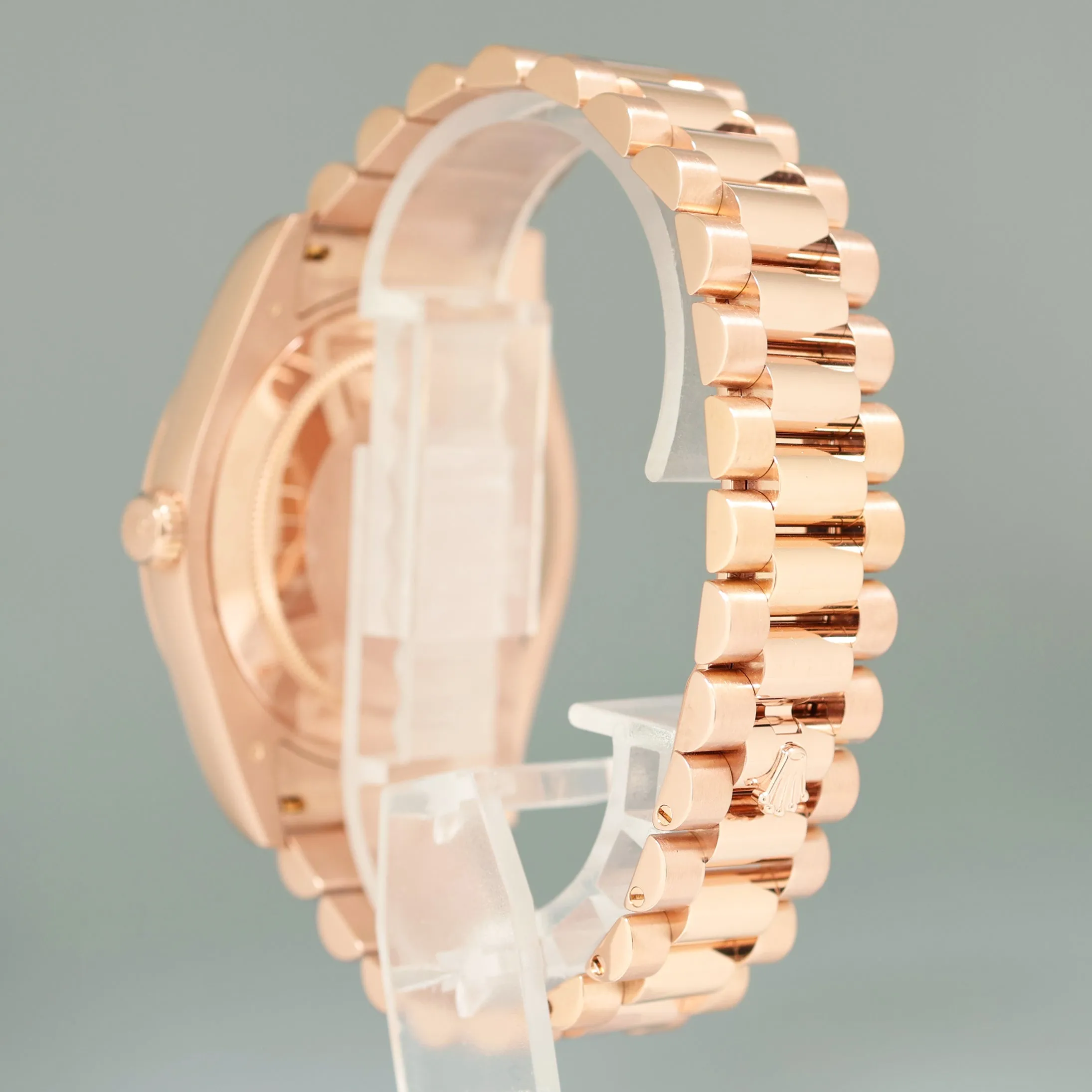 MINT Rolex Day Date II President Rose Gold Ivory Roman 41mm 218238 Watch Box