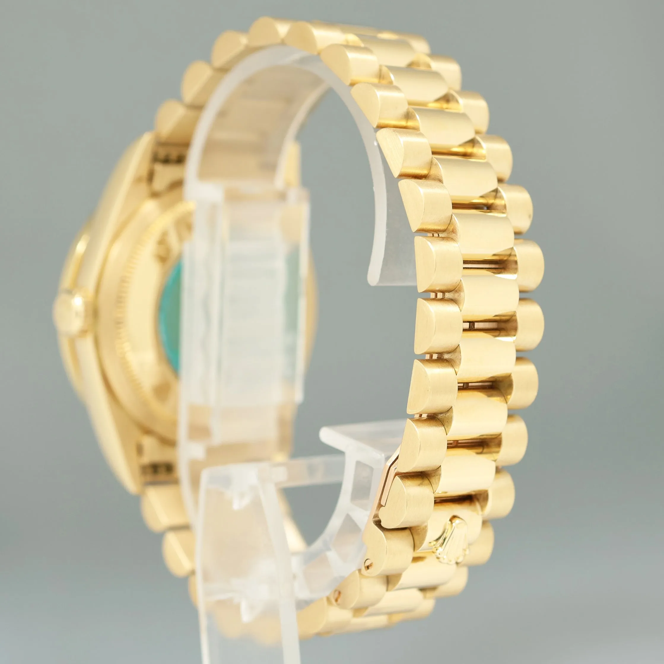 MINT Rolex President Champagne Diamond Lugs Bezel Double Quick Gold 18238 Watch