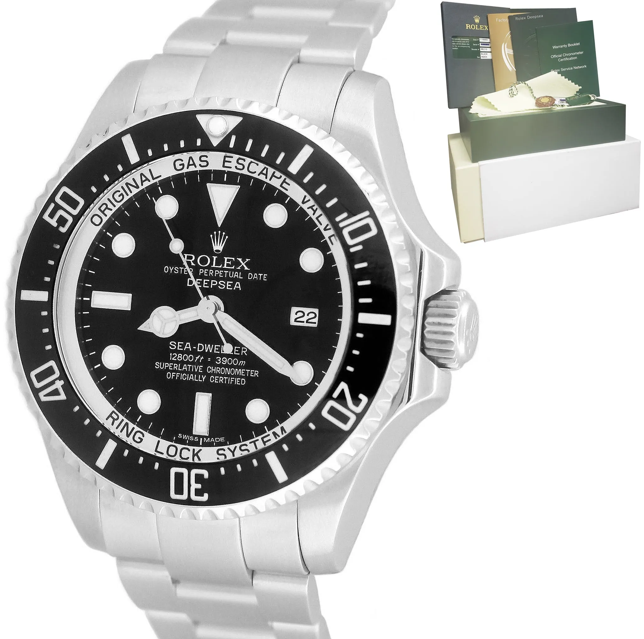 MINT Rolex Sea-Dweller Deepsea Stainless Steel 44mm Black Dive Watch 116660 B P