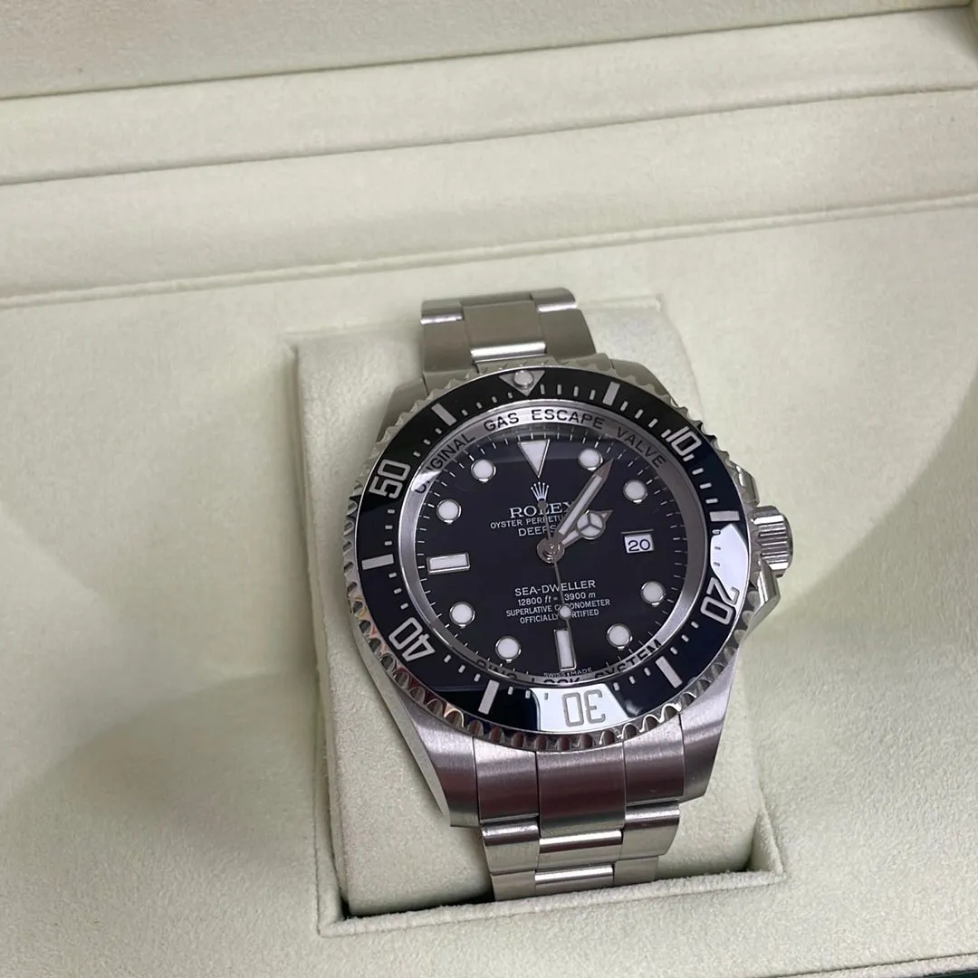 MINT Rolex Sea-Dweller Deepsea Stainless Steel 44mm Black Dive Watch 116660 B P