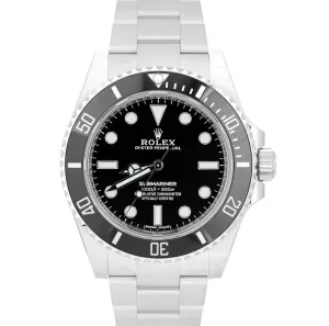 MINT Rolex Submariner No-Date Stainless 40mm Black Ceramic Dive Watch 114060