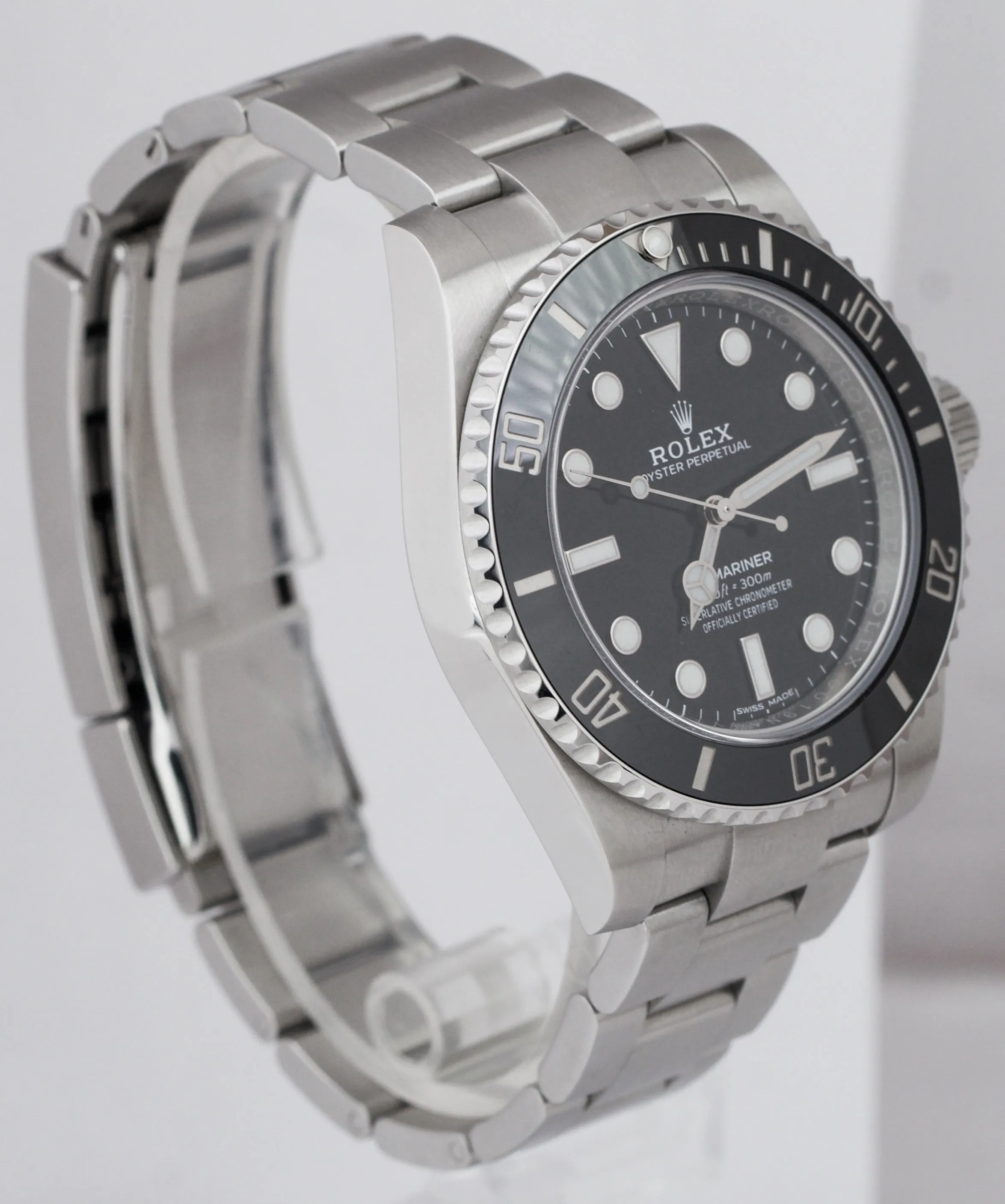 MINT Rolex Submariner No-Date Stainless 40mm Black Ceramic Dive Watch 114060