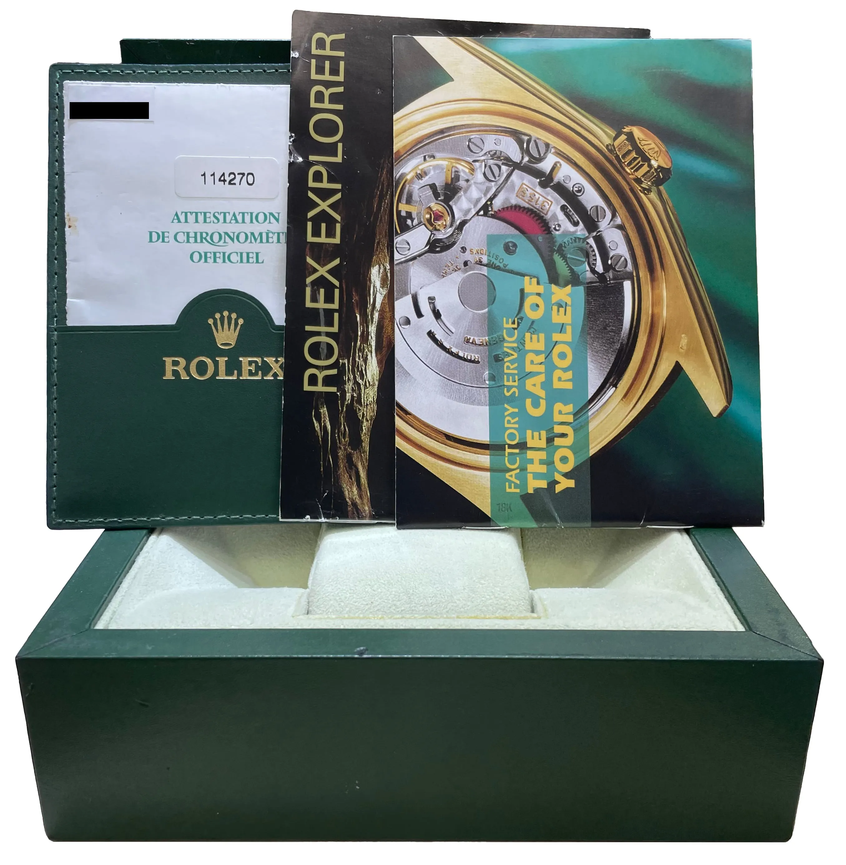 MINT UNPOLISHED Rolex Explorer I Black Stainless Steel 114270 36mm Watch PAPERS