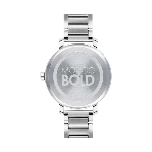 Movado Ladies Bold Evolution Watch with Silver Tone and Rose Dial