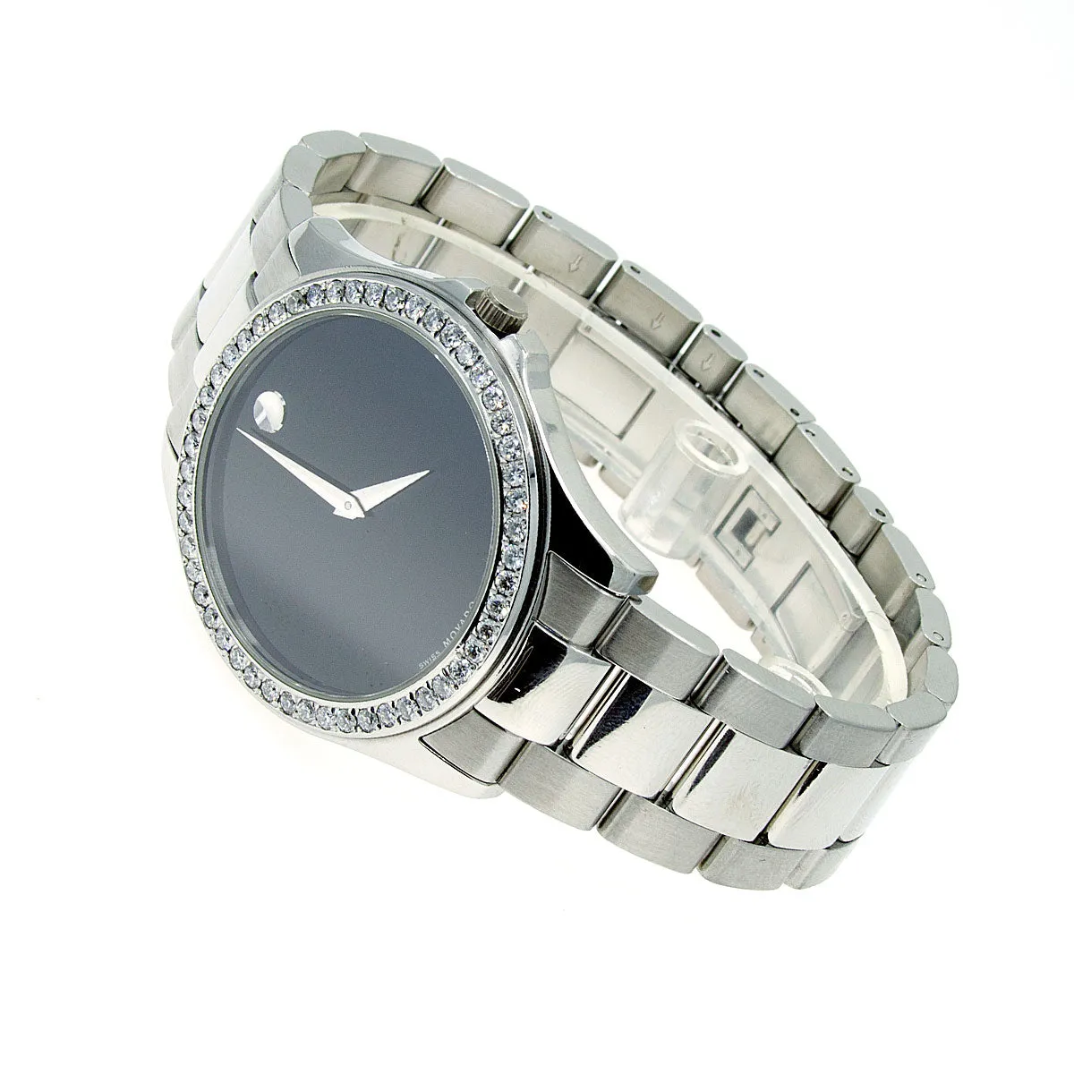 Movado Museum Watch with 2.50ct Diamond Bezel