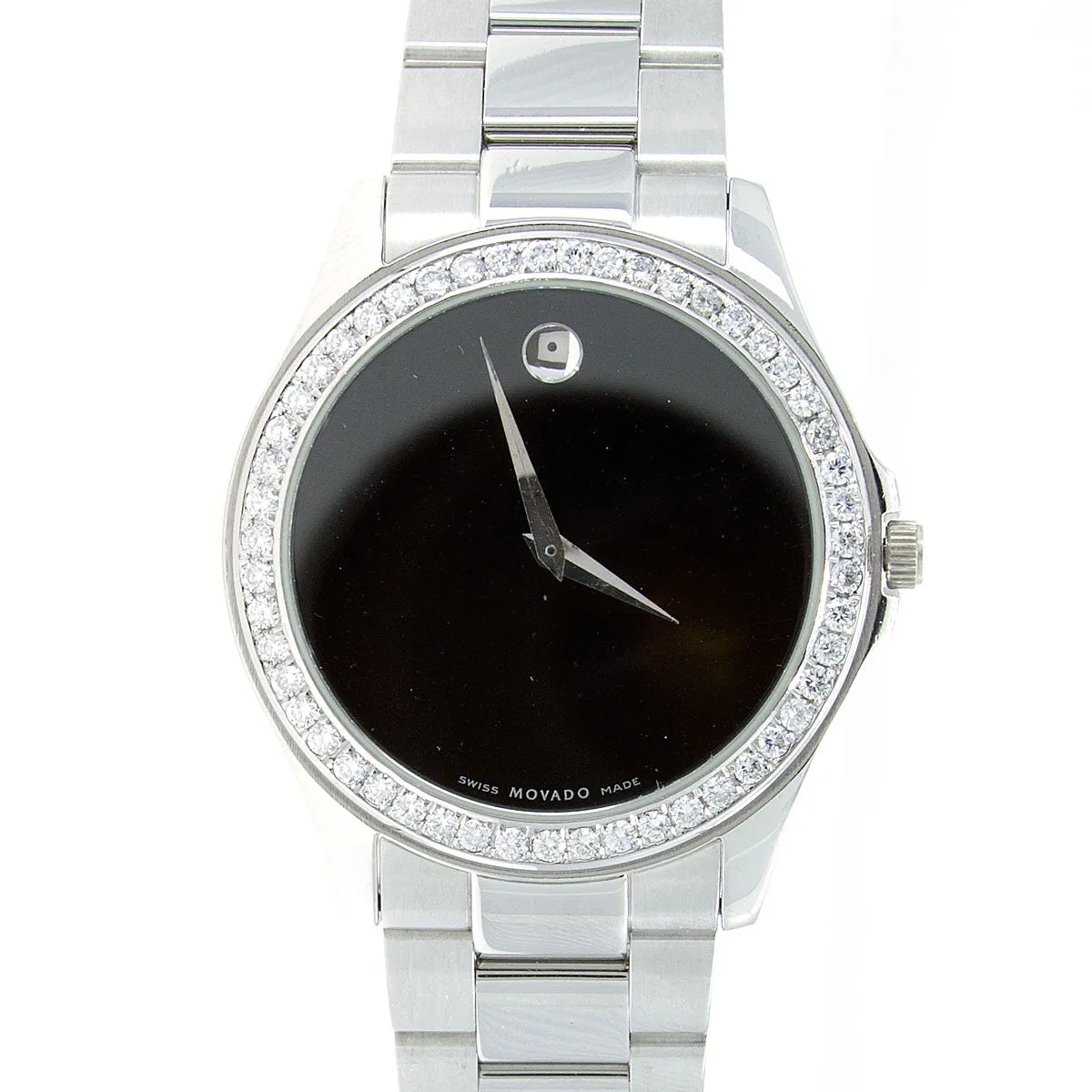 Movado Museum Watch with 2.50ct Diamond Bezel