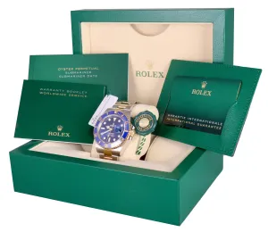 NEW 2021 Rolex Submariner Blue Sunburst Ceramic 126613 LB Two-Tone Gold Watch