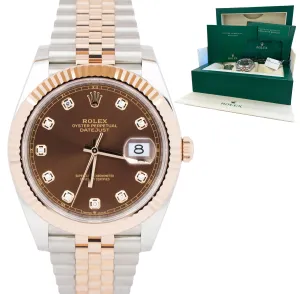 NEW 2022 Rolex DateJust Chocolate Diamond Rose Gold Jubilee 126331 41mm Watch