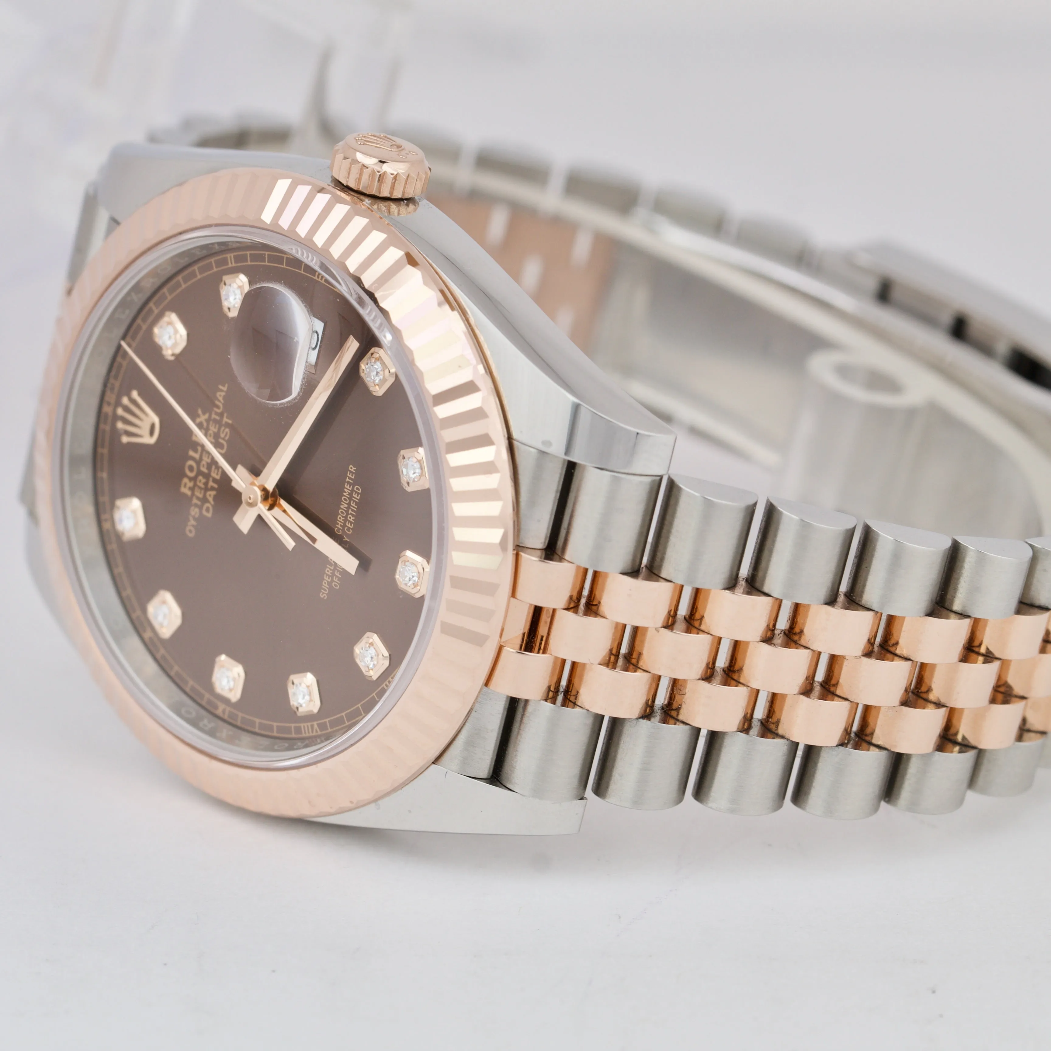 NEW 2022 Rolex DateJust Chocolate Diamond Rose Gold Jubilee 126331 41mm Watch
