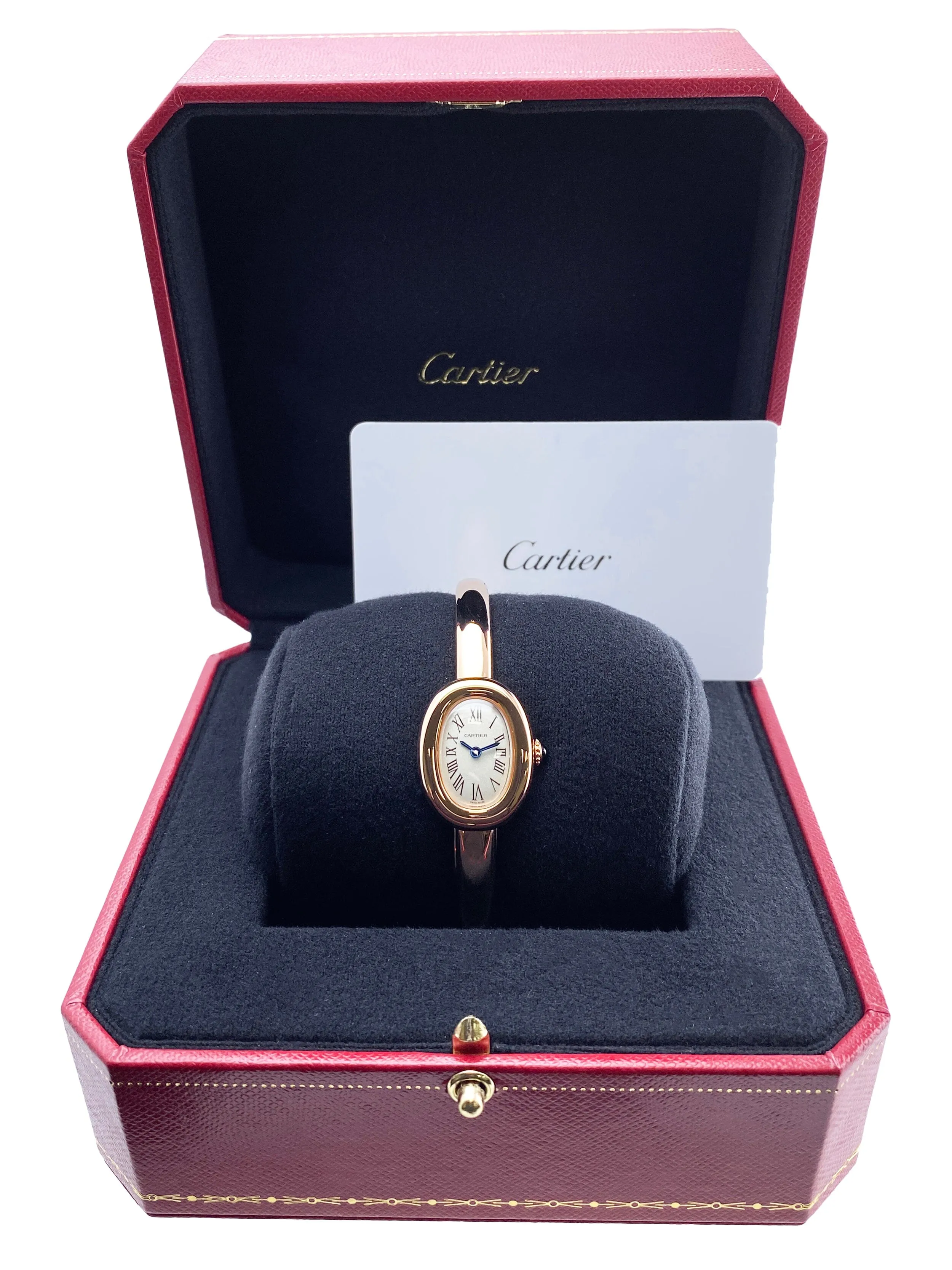 New Cartier Baignoire WGBA0019 Size 15 Rose Gold Ladies Watch Box Papers