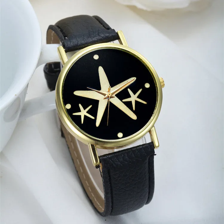 New Simple Style Women Casual Wristwatch Fashion Snowflake Leather Quartz Watch Ladies Dress Watch Relogio Feminino Clock
