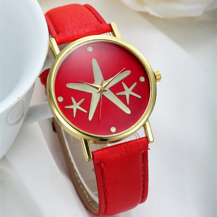 New Simple Style Women Casual Wristwatch Fashion Snowflake Leather Quartz Watch Ladies Dress Watch Relogio Feminino Clock