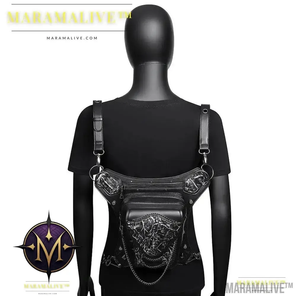 New Steampunk Skull Chain Locomotive Bag