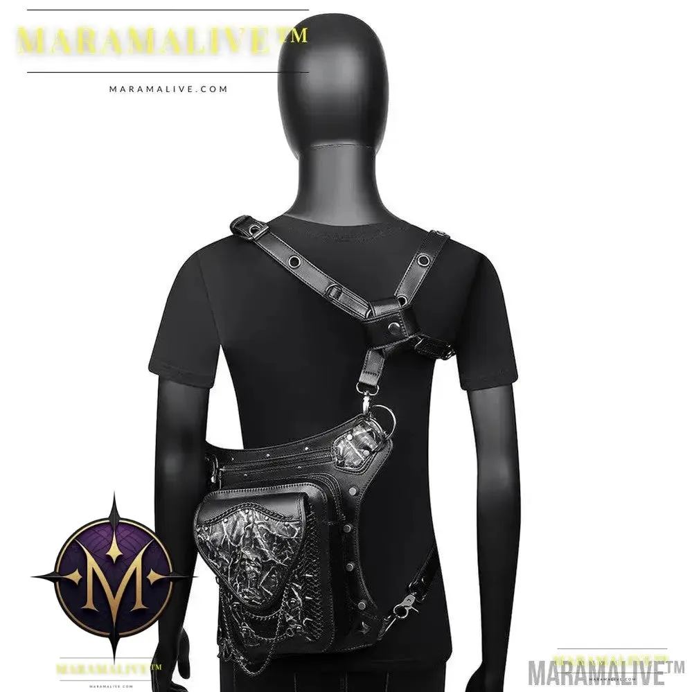 New Steampunk Skull Chain Locomotive Bag